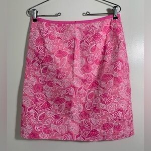 Lilly Pulitzer vintage, pink, shells, mini skirt. Size 8